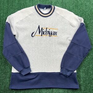 Vintage The Game Michigan Wolverines UM Crewneck Sweatshirt Men's Large Gray 90s